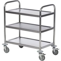201-Grade Stainless Steel Trolley - 3 Shelves - 805 x 380 x 710mm