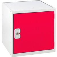 Standard Metal Cube locker - 380 x 380 x 380mm - Light Grey Carcass & Red Door