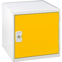 Standard Metal Cube locker - 450 x 450 x 450mm - Light Grey Carcass & Yellow Door