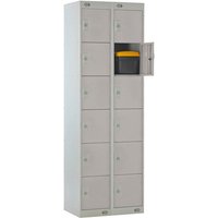 Standard 6 Door Metal Lockers Nest of 2 - 1800 x 900 x 450mm (H x W x D) - Light Grey Doors