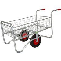 Stubbs Mesh Balanced Trolley - 200kg - Galvanised - Grip Handle - 300mm Cushion Wheels - 914 x 559 x 1310mm (H x W x L)