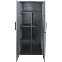 Industrial Plastic Utility Cupboard with Double Doors & 3 Half Shelves - 1630 x 680 x 370mm