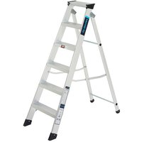 6 Tread EN131 Industrial Aluminium Swingback Steps - 150kg capacity - Integrated tool tray