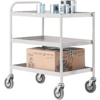 Three Tier Steel Trolley - Grey - 795 x 455 x 780mm (H x W x L)