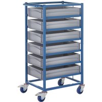 Tray Rack with 6 Containers - 1175 x 470 x 610mm (H x W x D)
