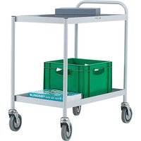 Two Tier Steel Trolley - Grey - 795 x 455 x 780mm (H x W x L)