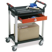 2 Shelf Trolley with 2 Drawers- 100kg capacity