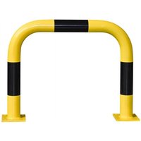 Fixed Black & Yellow Warehouse Protection Barrier Rail - 600mm H x 750mm W