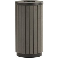 42L Outdoor Waste Bin with Open Top - Wood Effect Finish
