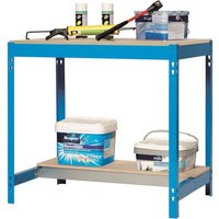 Workbench with MDF worktop and half-depth bottom shelf - 840 x 1500 x 750mm