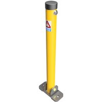 Yellow High-Security Hinged Parking Post - Randomly keyed