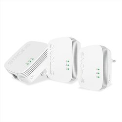 STRONG - Powerline 600 Triple Mini - 3 Adattatori 600 Mbps - Accesso a Internet ad Alta Velocità - Portata di 300 m - Per Tutti i Modem/Router - Ethernet - Installazione Plug & Play POWERL600TRIMINI
