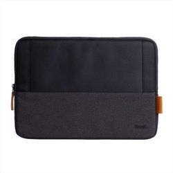 Trust Lisboa Custodia Pc 13.3", Borsa Porta Pc Realizzato In Plastica Riciclata Per Computer Portatile Donna Uomo Viaggio Università Lavoro Ufficio Macbook Hp Dell Asus Lenovo - Nero