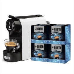 Bialetti - Macchina Da Caffè Espresso Bundle Gioia + 64 Caps-Bianco