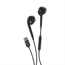Music Hero Auricolari A Filo USB-C, Cuffiette USB-C, Comandi Integrati, Microfono, Semi In-Ear, Nero Music Hero Auricolari A Filo USB-C, Cuffiette USB-C, Comandi Integrati, Microfono, Semi In-Ear, Nero
