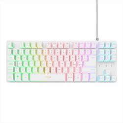 Gxtrust 833W Thado Tastiera Gaming Tkl Italiano Qwerty, Design Compatto Più Piccolo Del 20%, Cavo Usb 1,8 M, Anti-Ghosting, Led Keyboard Usb A Membrana Per Pc Laptop, Bianco