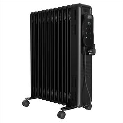 Black+Decker BXRA2501E – Radiatore A Olio Elettronico 2500W | 11 Elementi | 3 Intensità Di Calore | Display Digitale | Termostato E Timer 24H | Ultra Silenzioso
