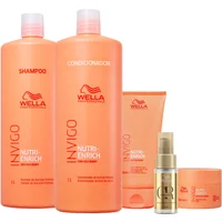 Kit Wella Professionals Invigo Nutri-Enrich E Oil Reflections Shampoo Condicionador 1L 5 Produtos