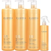 Kit Cadiveu Professional Nutri Glow Shampoo Condicionador Máscara Litro E Leave-in (4 Produtos)