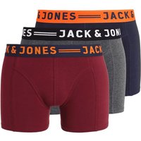 Jack And Jones Mens 3-Pack Trunks - Wine - M