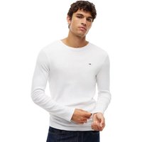 Tommy Jeans Mens Long Sleeve Slim Fit T-Shirt - Classic White - S