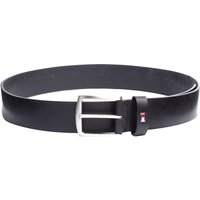 Tommy Hilfiger Mens Denton Flag Logo Leather Belt - Black - 90