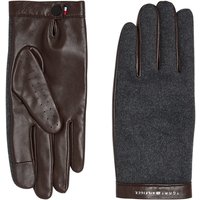 Tommy Hilfiger Mens Leather and Textile Mix Gloves - Black - L