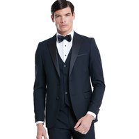Benetti Mens Comfort Fit Peak Lapel Tuxedo Jacket - Black - 50S