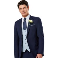 Benetti Mens Andrew Tapered Fit Suit Waistcoat - Sky - 42R