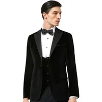 Benetti Mens Jasper Velvet Suit Jacket - Black - 42R