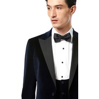Benetti Mens Jasper Velvet Scoop Waistcoat - Navy - 38
