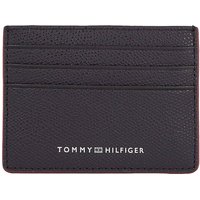 Tommy Hilfiger Mens Leather Pebble Grain Credit Card Holder - Black - One
