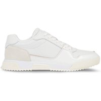 Calvin Klein Mens Leather Trainers - White Mix - 8