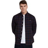Farah Mens Foster Check Shirt - Oxblood - M