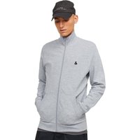 Jack And Jones Mens Paulos Logo Zip Sweatshirt - Light Grey - S