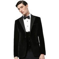 Benetti Mens Jasper Velvet Waistcoat - Black - 40R