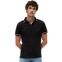 Tommy Hilfiger Mens Slim Fit Tipped Polo Shirt - Black - S