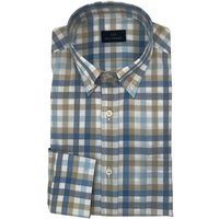 Paul & Shark Mens Woven Cotton Check Shirt - Blue/Green - M
