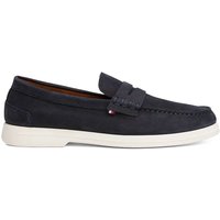 Tommy Hilfiger Mens Signature Leather Loafers - Desert Sky - 11