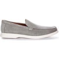 Justin Reess Mens Charles Yacht Suede Loafers - Grey - 10