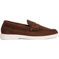 Tommy Hilfiger Mens Signature Leather Loafers - Legacy Brown - 11