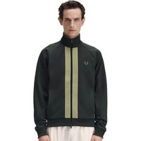 Fred Perry Mens Chenille Tape Track Jacket - Night Green - S