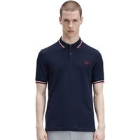 Fred Perry Mens M3600 Twin Tipped Polo Shirt - Navy/White/Red - XS