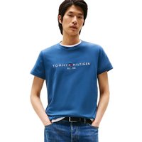 Tommy Hilfiger Mens Logo Embroidery Slim T-Shirt - Aegean Sea - S
