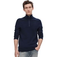 Selected Homme Mens Berg Half-Zip Knitted Jumper - Navy Blazer - L