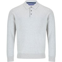 Benetti Mens Calvin Long Sleeve Polo Shirt - Silver - 2XL