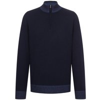 Paul & Shark Mens Shark Tag Cool Wool 1/4 Zip Sweater - Navy - S