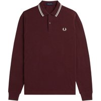 Fred Perry Mens M3636 Long Sleeve Polo Shirt - Oxblood - M