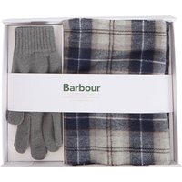 Barbour Tartan Scarf & Glove Gift Set - Grey Midnight - One