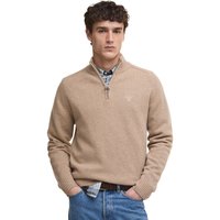 Barbour Mens Grangetown Half Zip Knitted Jumper - Washed Stone - L